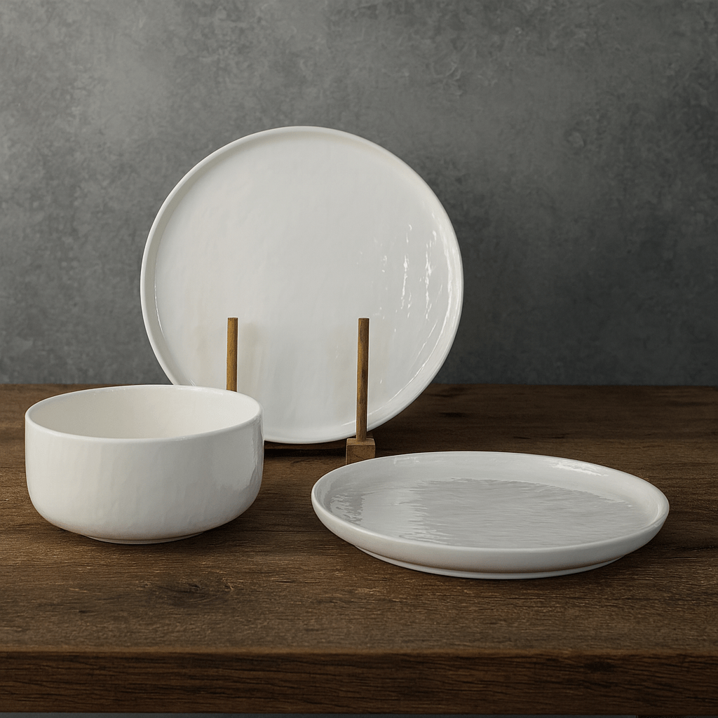 18-Piece Danny Home Marble Dinner Set White