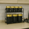 7-Piece Glass Spice Jar Set Black