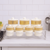 7-Piece Versace-Pattern Ceramic Spice Jar Set Golden
