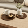 2-Piece Round Wooden Tray Set