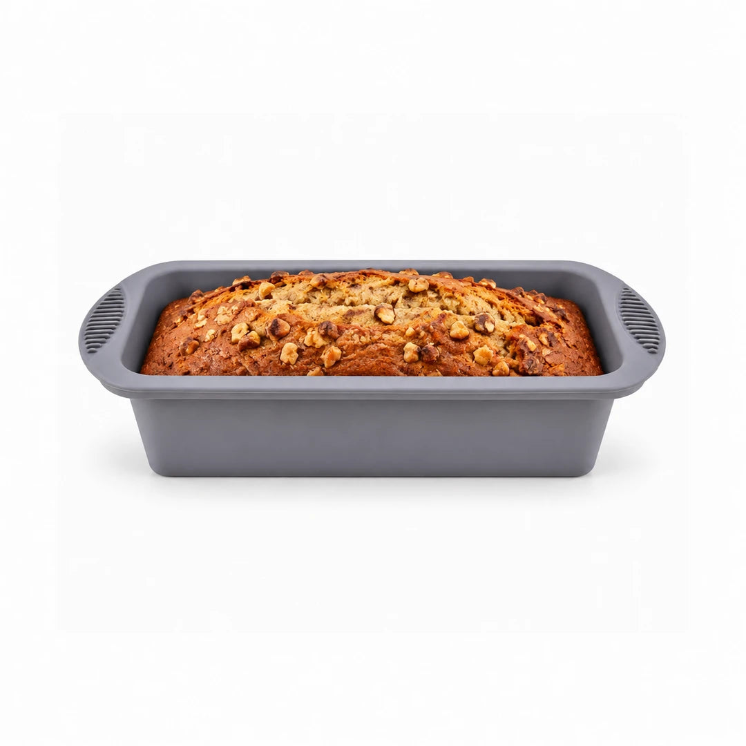 BEST Silicone Loaf Pan 10.5-Inch | Grey & Pink