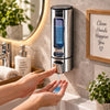 Crest Violet Soap Dispenser | Bottle Shaped | Silver & Black
