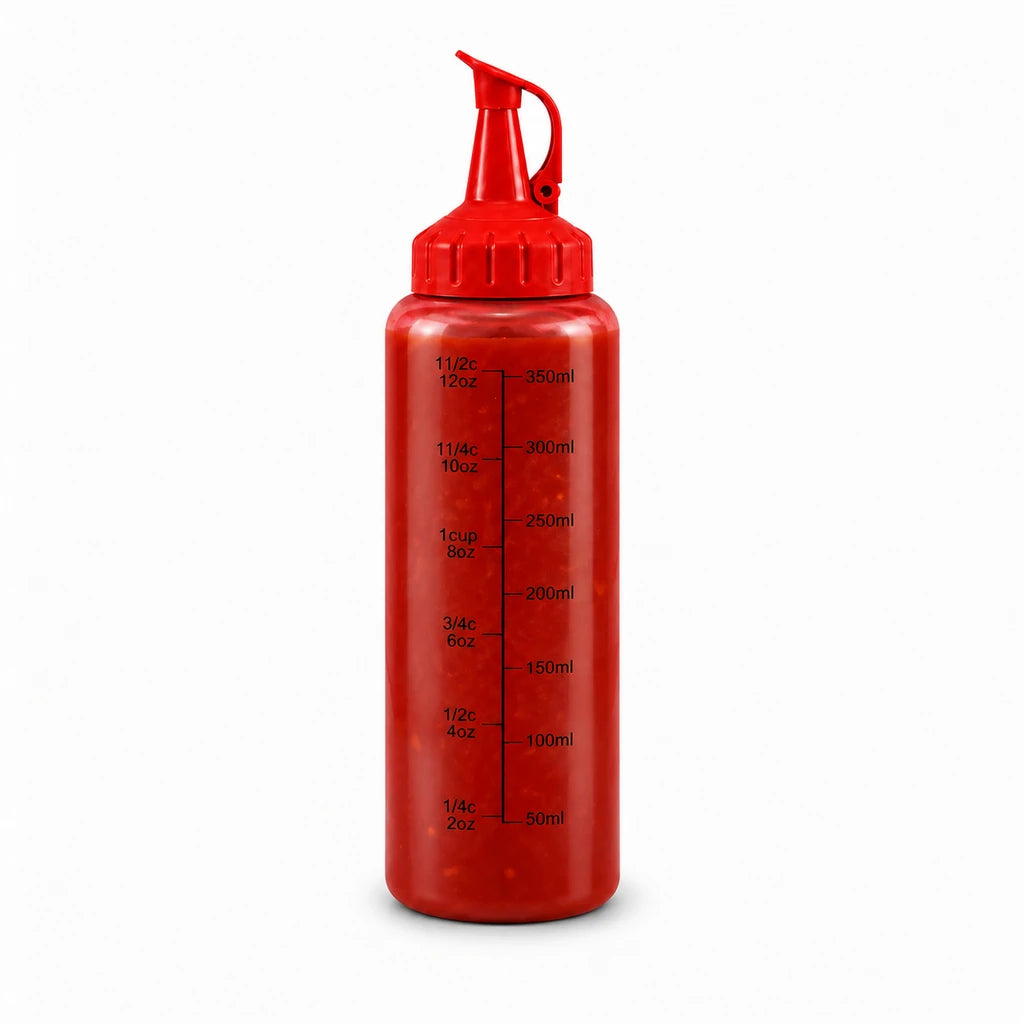 Ziba Plastic Sauce Bottle - 350 ML | Red