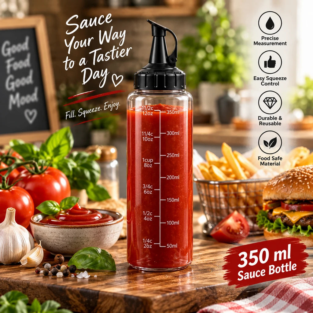 Ziba Plastic Sauce Bottle - 350 ML | Transparent