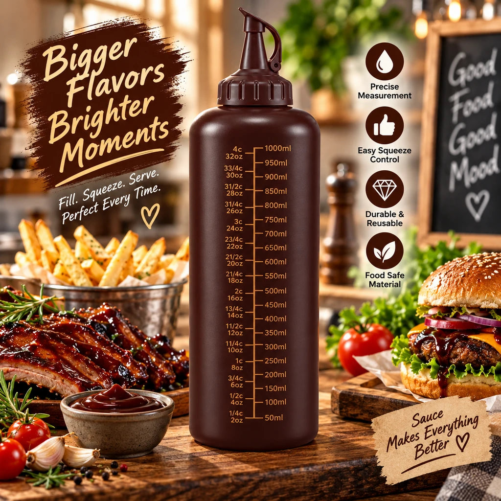 Ziba Plastic Sauce Bottle - 1000 ML | Brown