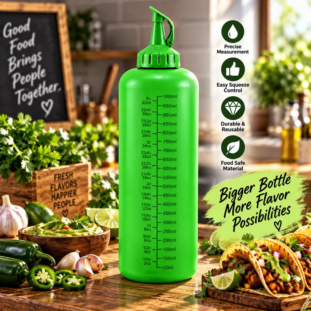 Ziba Plastic Sauce Bottle - 1000 ML | Green