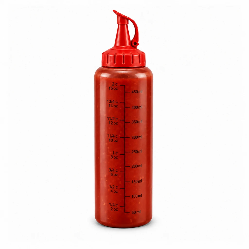 Ziba Plastic Sauce Bottle - 450 ML | Red