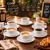 Danny Home 12-Piece Cup & Saucer Set | Classic Round White