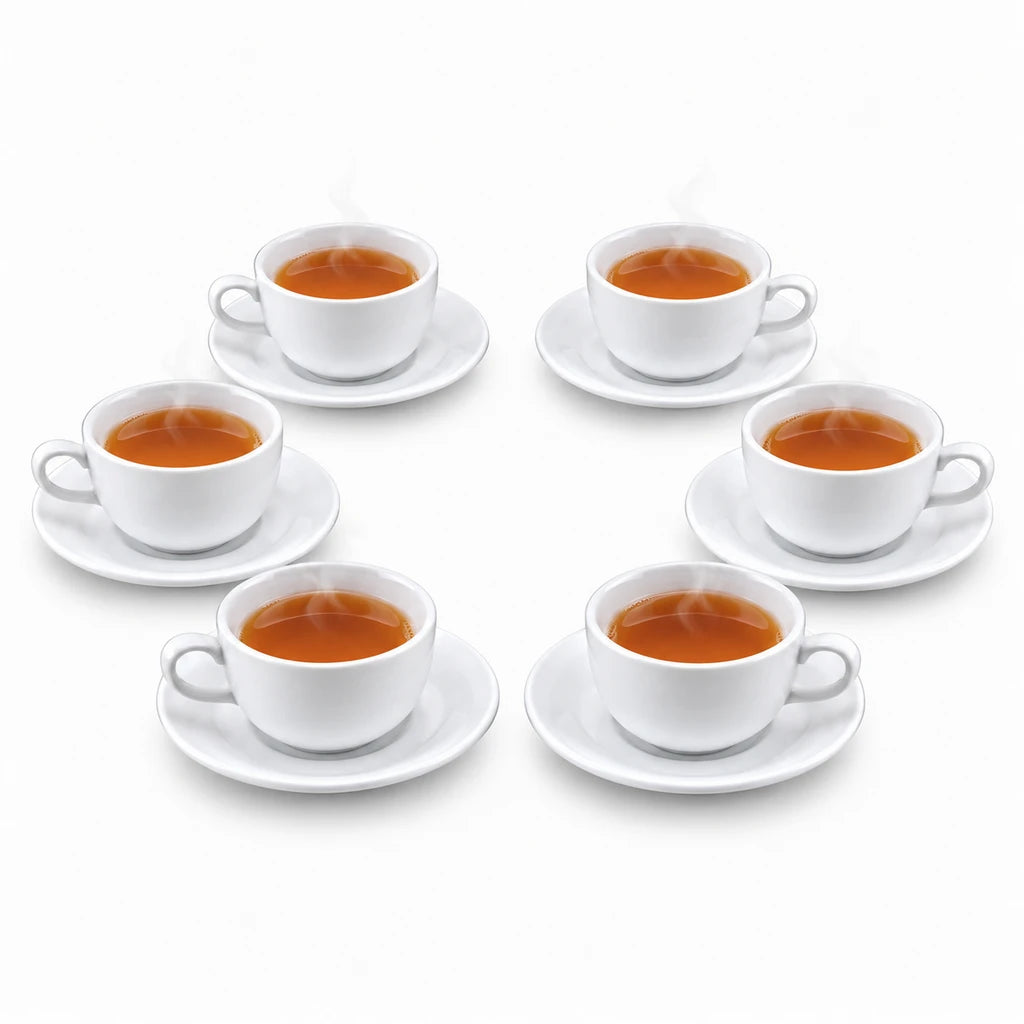 Danny Home 12-Piece Coffee Cup & Saucer Set | Fluted Design