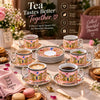 Royal 12-Piece Cup & Saucer Set | Pink & Gold Butterfly Garden Design