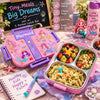 Laxson 3-Compartment 600 ML Stainless Steel Lunch Box | Pink Mermaid Design