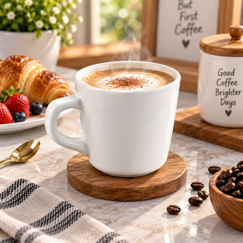 PC Pastel White Ceramic Cup 450 ML