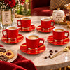 UK Parliament 12-Piece Cup and Saucer Set | Red & Gold