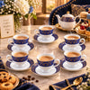 Royale 12-Piece Cup and Saucer Set | Royal Blue & Gold
