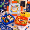IQIX 1100 ML Kids Lunch Box | 3-Compartment | Blue & Orange | Space Print