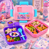 IQIX 1270 ML Kids Lunch Box | 3-Compartment | Pink & Purple | Mermaid Print