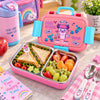 IQIX 800 ML Flip-Top 5-Section Stainless Steel Lunch Box | Pink Mud Horse Design