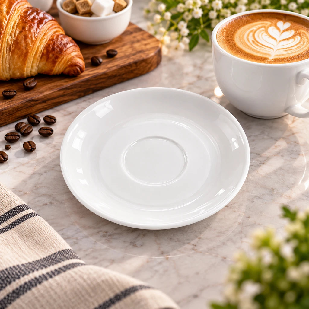 BK Forte Classic Ceramic Saucer 6-Inch | White