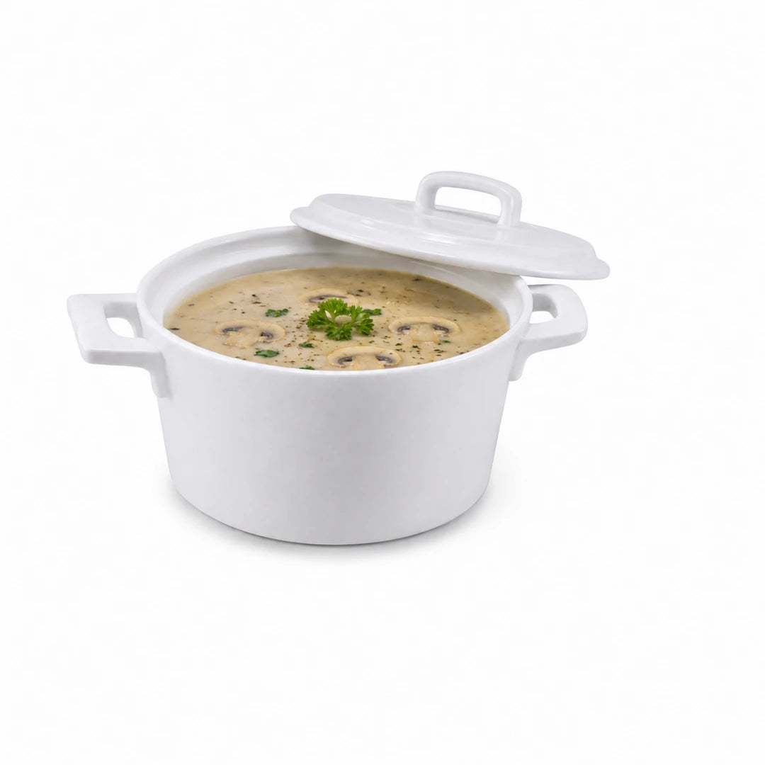 Danny Home Ceramic Oval Serving Bowl | White | 1.2-Liter