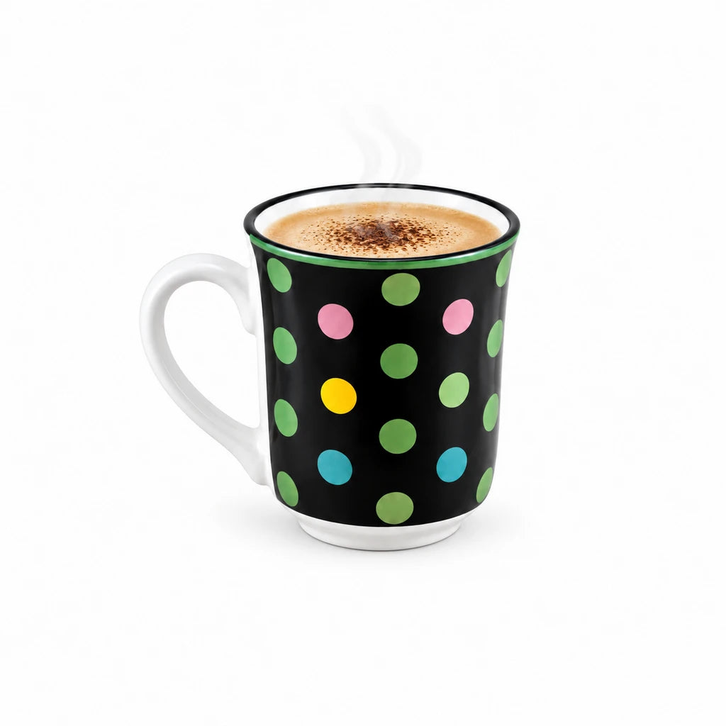 Heritage Porcelain Mug 250 ML | Big Polka Dot | Green