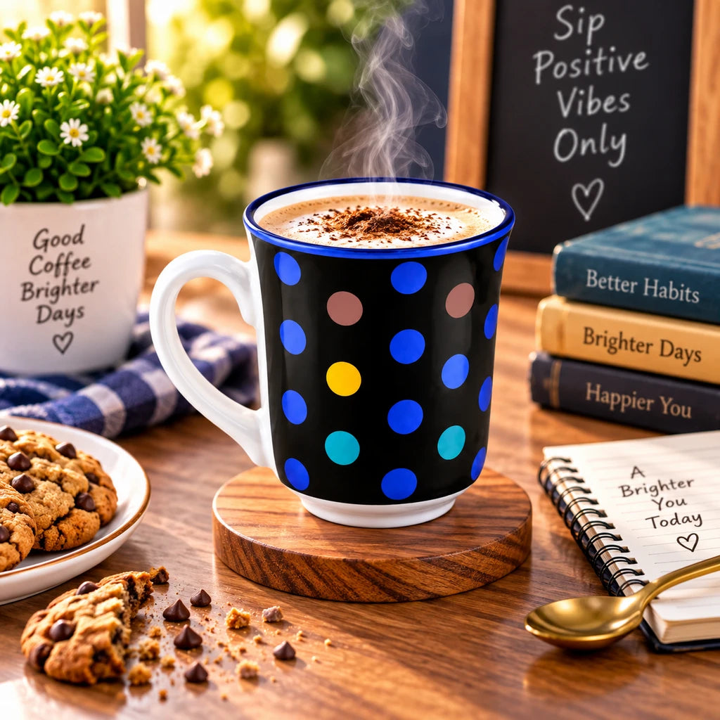 Heritage Porcelain Mug 250 ML | Big Polka Dot | Blue