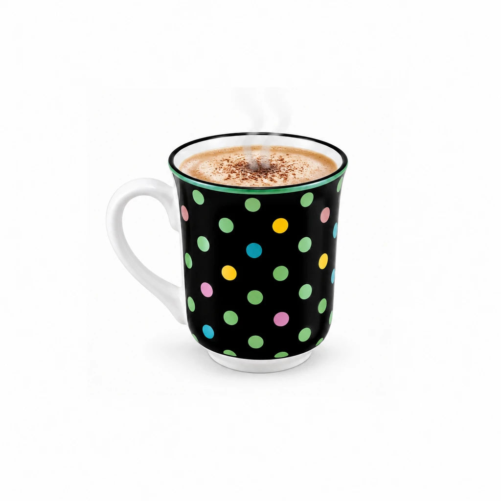 Heritage Porcelain Mug 250 ML | Small Polka Dot | Green