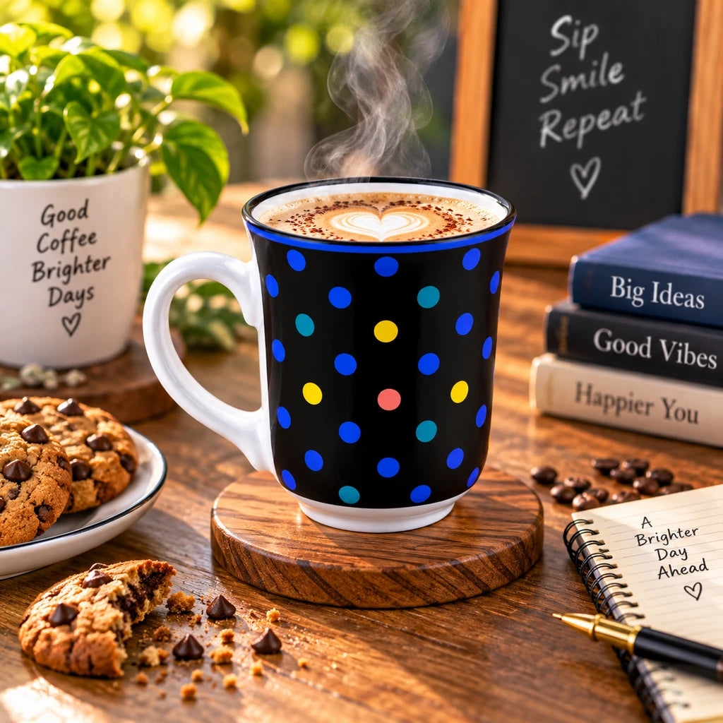 Heritage Porcelain Mug 250 ML | Small Polka Dot | Blue