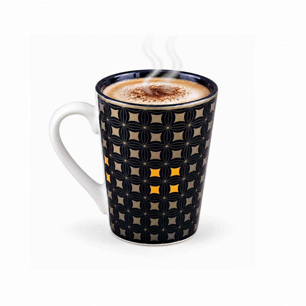 Heritage Porcelain Mug 450 ML | Geometric Pattern Collection | Beige