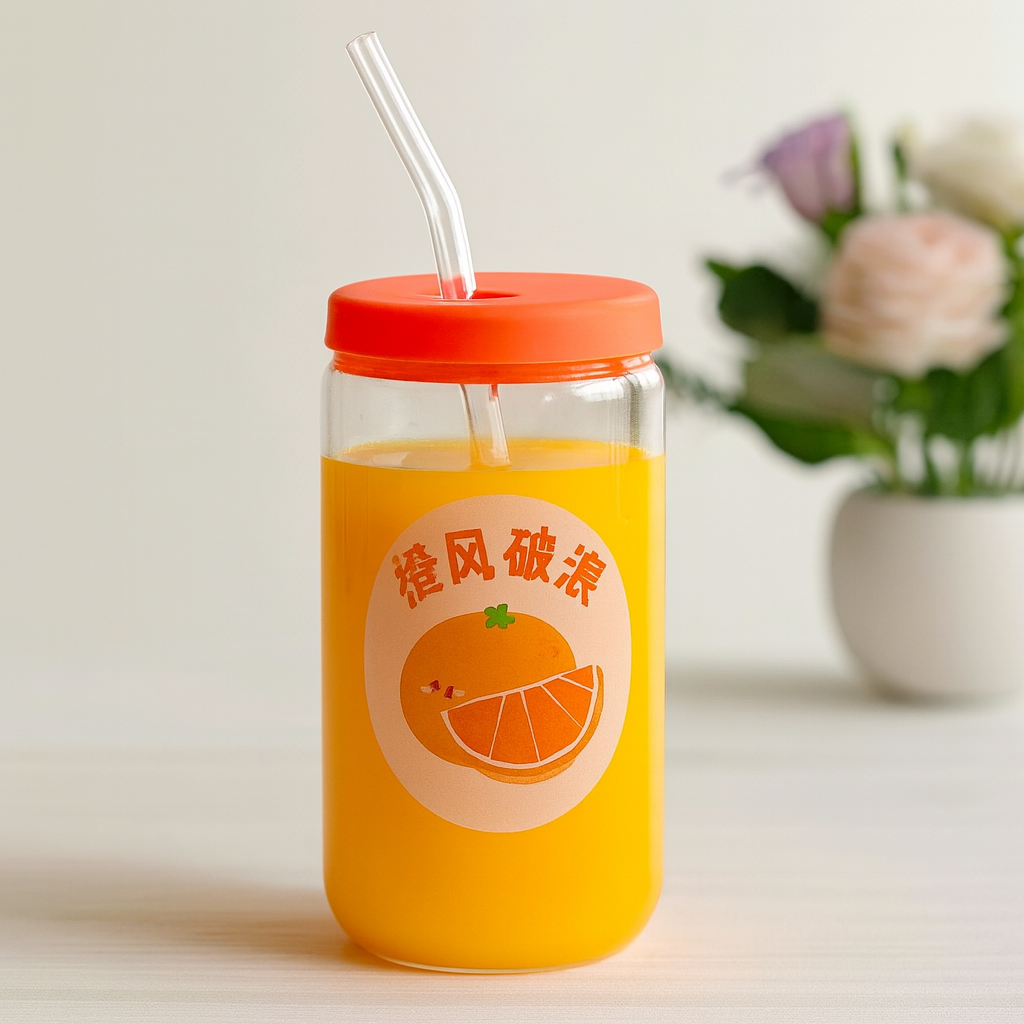 Glass Mason Drink Jar With Silicon Lid 310 ML