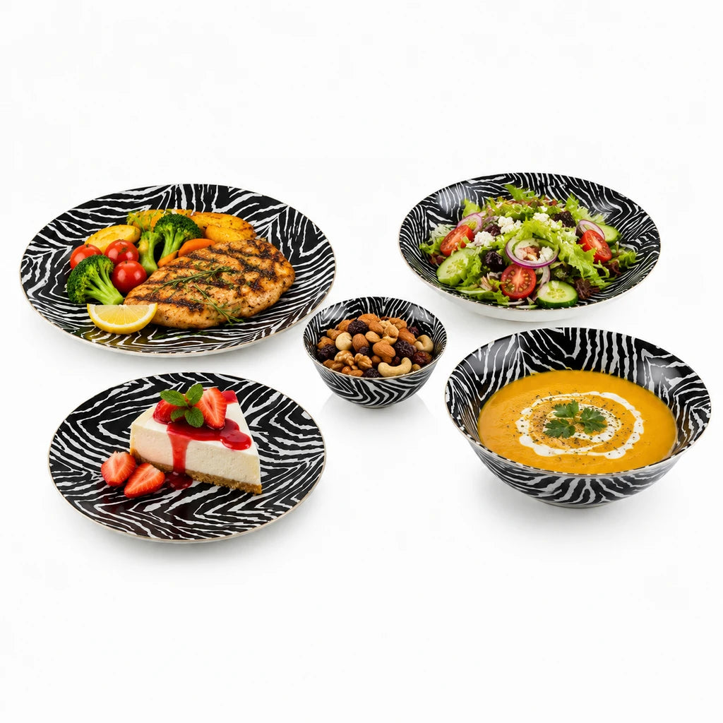 Danny Home 26-Piece Ceramic Dinner Set – Wild Noir