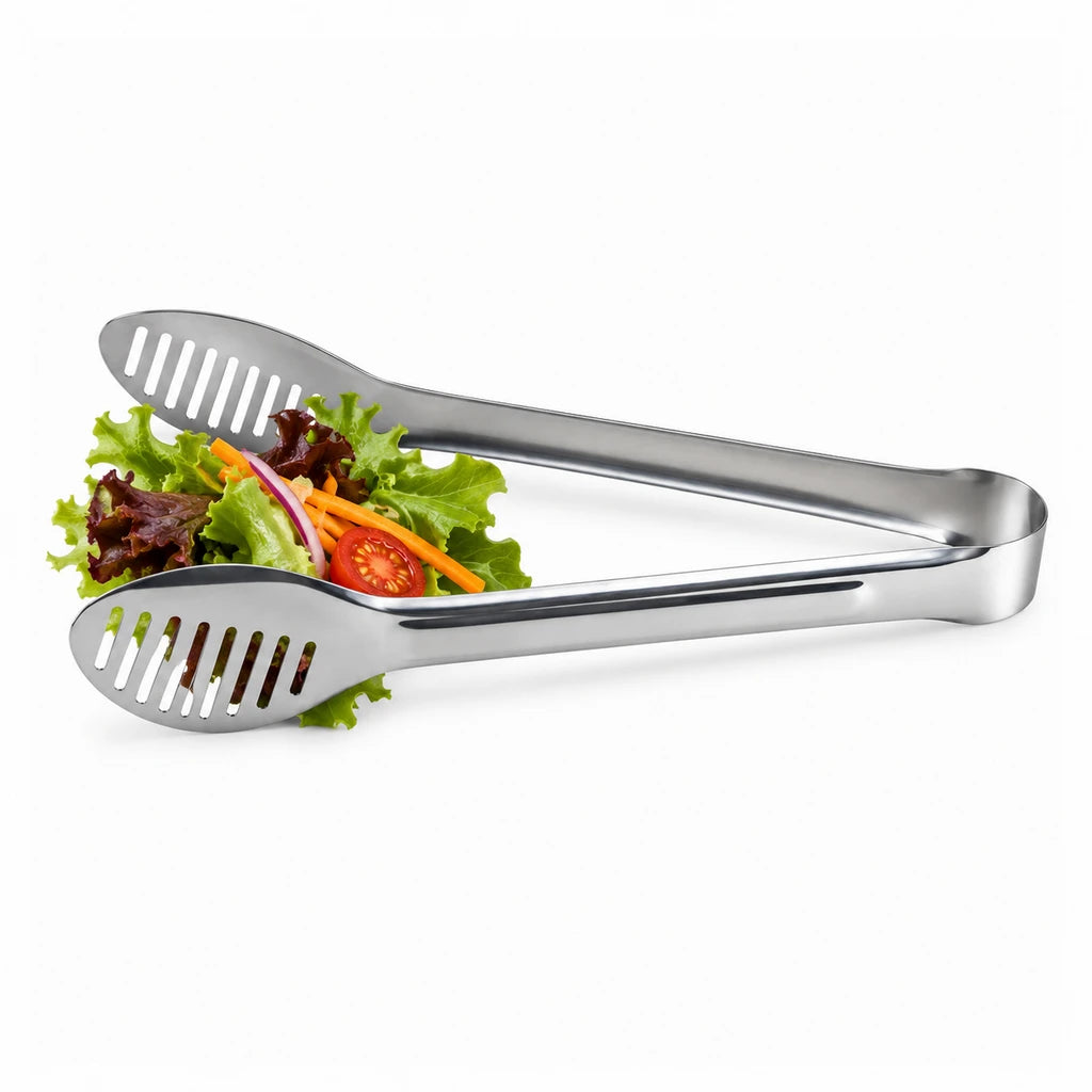 Blaze Multi-Slot Oval Paddle Stainless Steel Loop Tong – 9 Inch