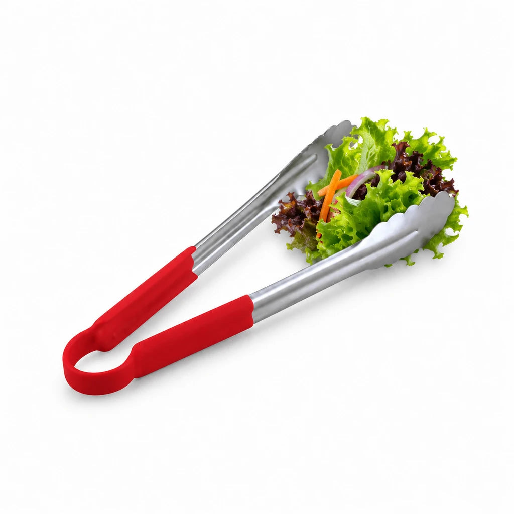 Ultra Red-Grip Scalloped Stainless Steel Utility Tong – 12 Inch