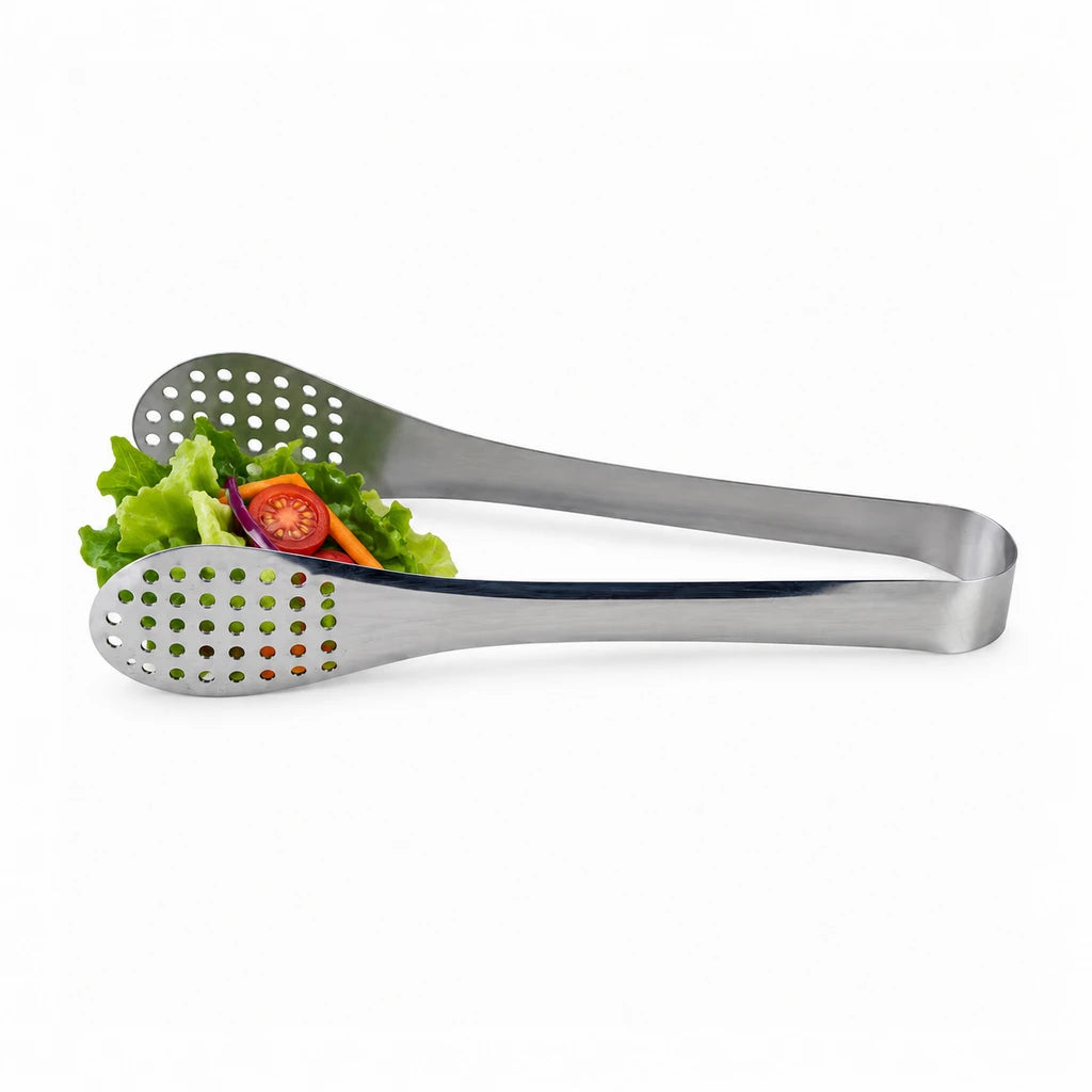 Blaze Perforated-Paddle Stainless Steel Loop Tong – 9 Inch