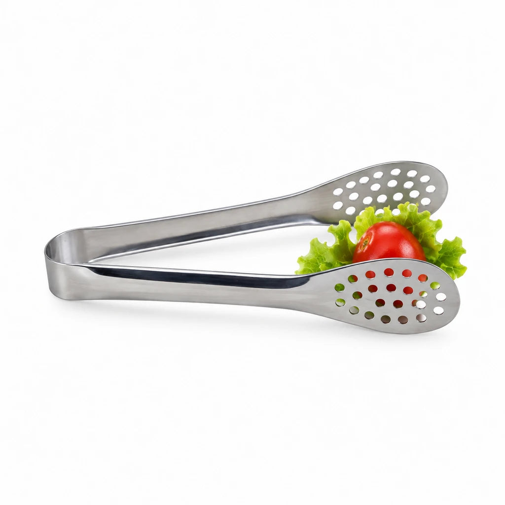Blaze Perforated-Paddle Stainless Steel Mini Loop Tong – 6 Inch