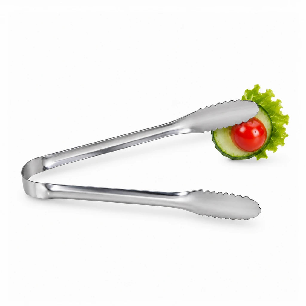Blaze Scalloped-Paddle Stainless Steel Mini Loop Tong – 6 Inch