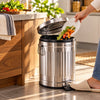 Danny Home Stainless Steel Silver Pedal-Push Dustbin – 5-Liter & 12-Liter