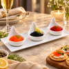 Danny Home 4-Piece Ceramic Caviar Set – White (3 Caviars + 1 Holder)