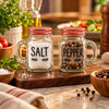 Danny Home Mason Jar Salt & Pepper Shaker Set – Clear Glass (2 Shakers)