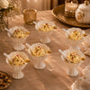 Angela Ceramic 6-Piece Dessert Cup And Spoon Set | White & Gold Bird Design | 300 mL