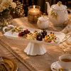 Angela Ceramic Rectangular Serving Dish | White & Gold Strawberry Design | 14 Inch