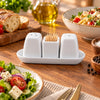 Danny Home 4-Piece Ceramic Salt & Pepper Set with Tapered Shakers