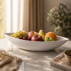 Symphony Ceramic Serving Bowl | White Boat Shaped | 44 CM