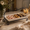 Symphony Ceramic Rectangular Dessert Stand | White & Black | 18 Inch