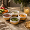 Symphony Ceramic Sauce Bowl Set | White Inside & Gold Outside | 110 ML