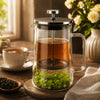 D.W.M Glass Double Wall French Press | Floating Botanicals & Clovers | 1 Litre