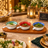 Danny Home 4-Piece Ceramic Bowl Set | Orange, Green & Blue Circular Shaped With Handle | 50 ML