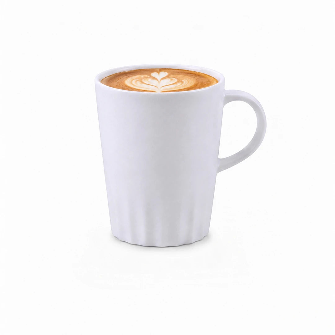 Danny Home Fluted Base Ceramic Mug | White | 300 ML
