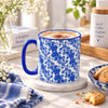 Danny Home Ceramic Mug | Blue Chinoiserie Floral Design | 350 ML