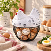 Nordic Serving Basket With White Ceramic Chicken Lid | 7.4" Diameter