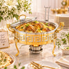 Shahi Stainless Steel Round Chafing Dish with Glass Lid | 20-32 Cm